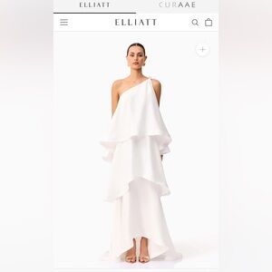 Tilly One Shoulder Maxi Dress in White - L / White